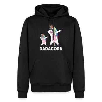 Einhorn Daddy Märchen Geschenk - Männer Premium Bio Hoodie - Schwarz - Vorne - Nico (187cm)