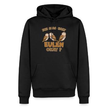 Eule Lustiger Spruch Eulen Vogel Vögel Geschenk - Männer Premium Bio Hoodie - Schwarz - Vorne - Nico (187cm)