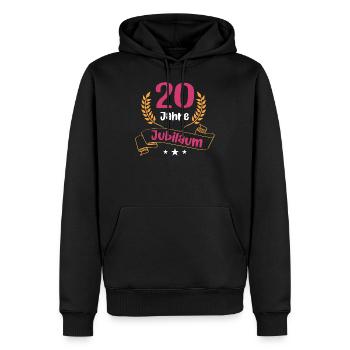 20 Jahre Jubiläum Firmenjubiläum Mitarbeiterin - Männer Premium Bio Hoodie - Schwarz - Vorne - Nico (187cm)