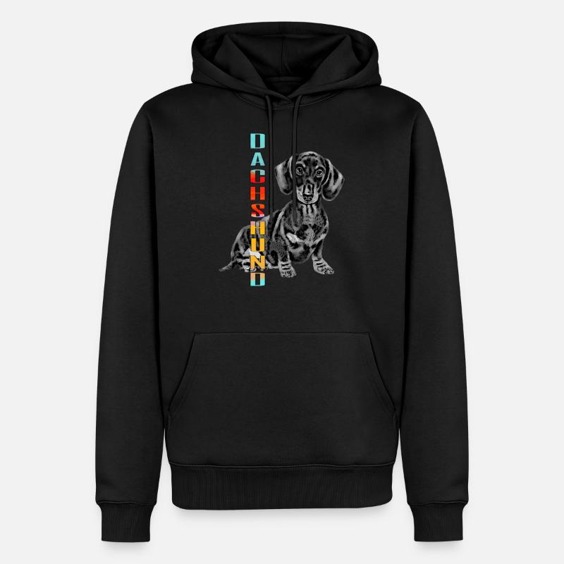 Teckel - Sweat à capuche Premium bio Homme - noir
