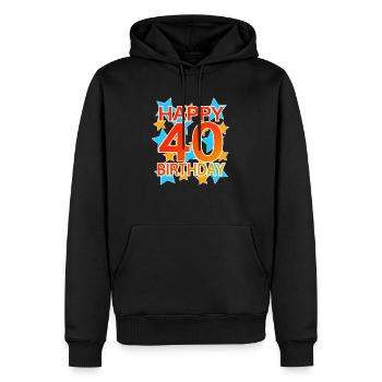 40 ans d’anniversaire Idée cadeau - Sweat à capuche Premium bio Homme - noir - Devant - Nico (187cm)