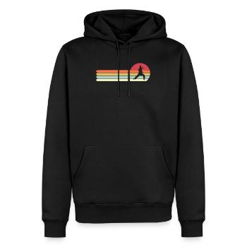Retro Vintage Stil Karate Geschenk für Papa - Männer Premium Bio Hoodie - Schwarz - Vorne - Nico (187cm)