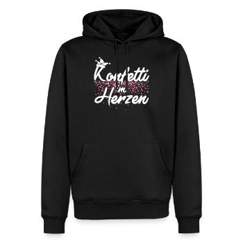 Konfetti im Herzen Fasching Karneval Konfetti - Männer Premium Bio Hoodie - Schwarz - Vorne - Nico (187cm)