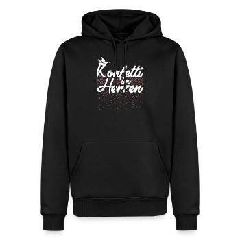 Konfetti im Herzen Fasching Karneval Konfetti - Männer Premium Bio Hoodie - Schwarz - Vorne - Nico (187cm)