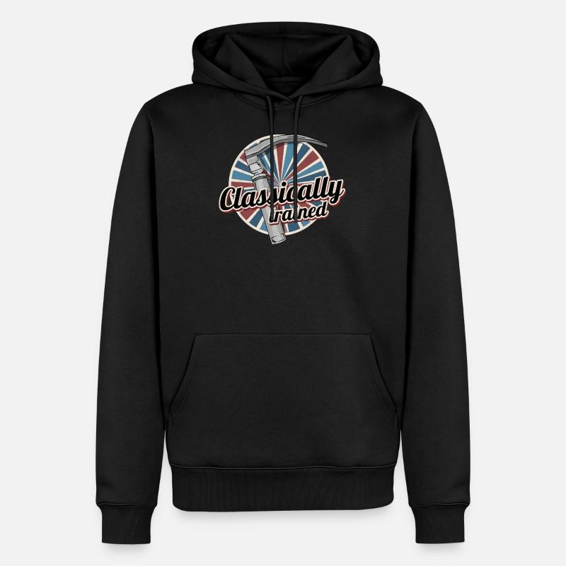 Classically Trained Laryngoscope Retro Nurse - Männer Premium Bio Hoodie - Schwarz