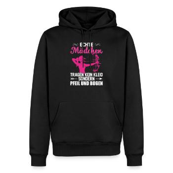 Bogenschützin Bogenschießen Frauen - Männer Premium Bio Hoodie - Schwarz - Vorne - Nico (187cm)