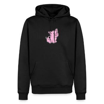 Nettes Ferkel handgezeichnet mit Schmutz auf der - Männer Premium Bio Hoodie - Schwarz - Vorne - Nico (187cm)