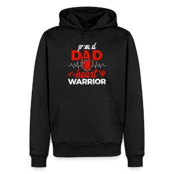 Proud Dad Of A Heart Warrior Congenital Heart Defe - Männer Premium Bio Hoodie - Schwarz - Vorne - Nico (187cm)