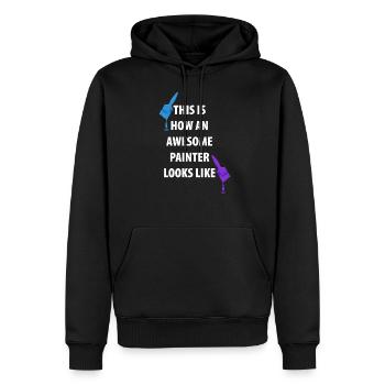 Peintres et peintres Peintres Cadeaux - Sweat à capuche Premium bio Homme - noir - Devant - Nico (187cm)