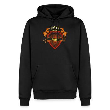 Ich bin ein Held - Männer Premium Bio Hoodie - Schwarz - Vorne - Nico (187cm)