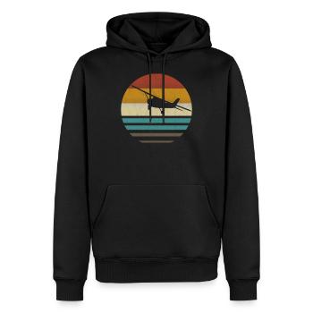 Flugzeug Flieger retro vintage Pilot Geschenk - Männer Premium Bio Hoodie - Schwarz - Vorne - Nico (187cm)
