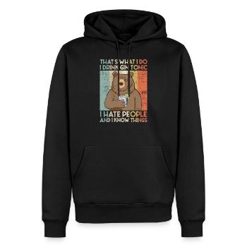 Thats what i do i drink Gin & Tonic dry gin - Männer Premium Bio Hoodie - Schwarz - Vorne - Nico (187cm)