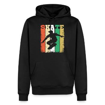 Skate Retro Vintage Skater Skateboarding Geschenk - Männer Premium Bio Hoodie - Schwarz - Vorne - Nico (187cm)