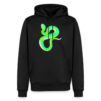 Psychedelic Snake - Cadeaux Amateurs de serpents - Sweat à capuche Premium bio Homme - noir - Devant - Nico (187cm)