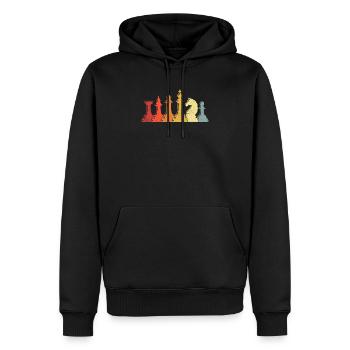 Schachfiguren Schachspielen Schachsport Geschenk - Männer Premium Bio Hoodie - Schwarz - Vorne - Nico (187cm)