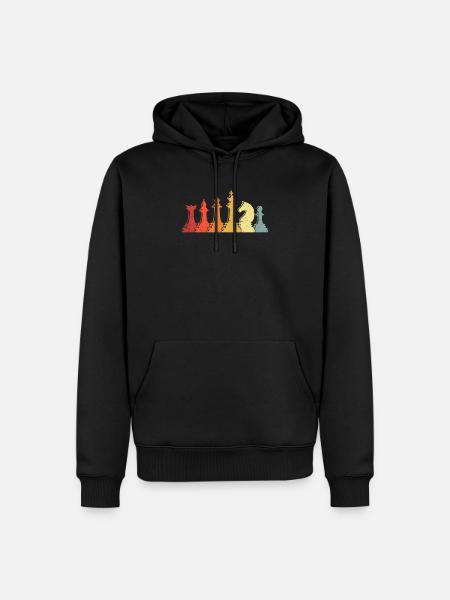 Pièces d’échecs Jeux d’échecs Sports d’échecs Cadeau - Sweat à capuche Premium bio Homme - noir
