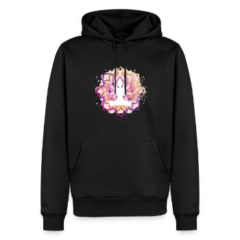 Colourful Lotus Pose - Men’s Premium Organic Hoodie - black - Front - Nico (187cm)