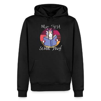 Unicorn Fable Funny Gift - Men’s Premium Organic Hoodie - black - Front - Nico (187cm)