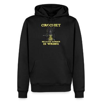 Crochet Because Murder Is Wrong - Sweat à capuche Premium bio Homme - noir - Devant - Nico (187cm)