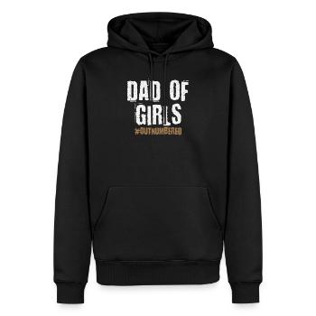 Dad Of Girls Outnumbered Daughter Gifts - Sweat à capuche Premium bio Homme - noir - Devant - Nico (187cm)