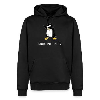 Sudo rm RF Admin Sysadmin Java Linux Geschenk - Männer Premium Bio Hoodie - Schwarz - Vorne - Nico (187cm)