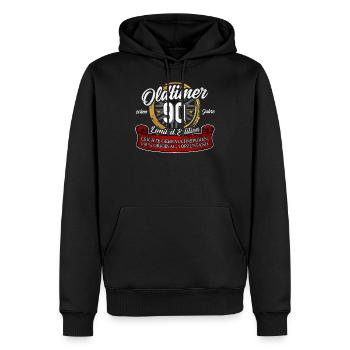90. Geburtstag Oldtimer Model 90 Jahre Geburtstag - Männer Premium Bio Hoodie - Schwarz - Vorne - Nico (187cm)