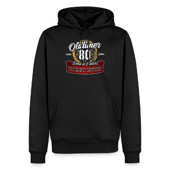 80. Geburtstag Oldtimer Model 80 Jahre Geburtstag - Männer Premium Bio Hoodie - Schwarz - Vorne - Nico (187cm)