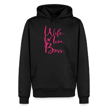 Wife Mom Boss - Sweat à capuche Premium bio Homme - noir - Devant - Nico (187cm)