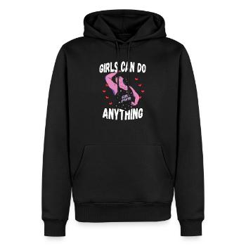 Girls Can Do Anything - Männer Premium Bio Hoodie - Schwarz - Vorne - Nico (187cm)