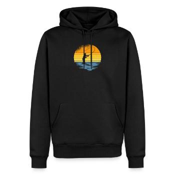 Vintage Fly Fishing Gift for Fisherman - Sweat à capuche Premium bio Homme - noir - Devant - Nico (187cm)