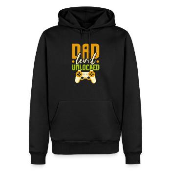 Mens Pregnancy Announcement Dad Level Unlocked - Männer Premium Bio Hoodie - Schwarz - Vorne - Nico (187cm)