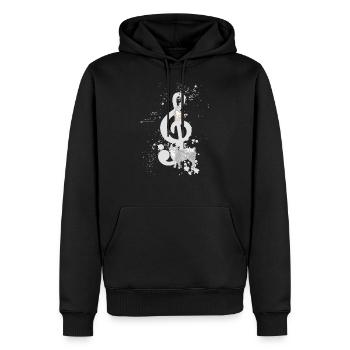 Musik Katzen Violinschlüssel Geschenk - Männer Premium Bio Hoodie - Schwarz - Vorne - Nico (187cm)