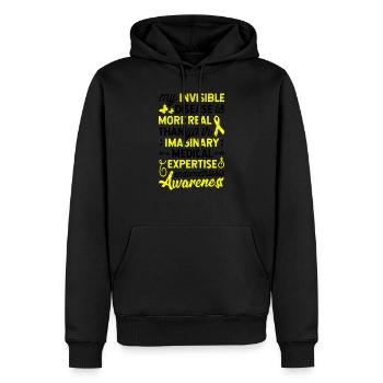 Ma maladie invisible, sensibilisation à l’endométriose - Sweat à capuche Premium bio Homme - noir - Devant - Nico (187cm)