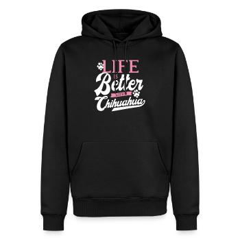 Chihuahua Retro Chihuahuawelpen Mama Geschenk - Männer Premium Bio Hoodie - Schwarz - Vorne - Nico (187cm)