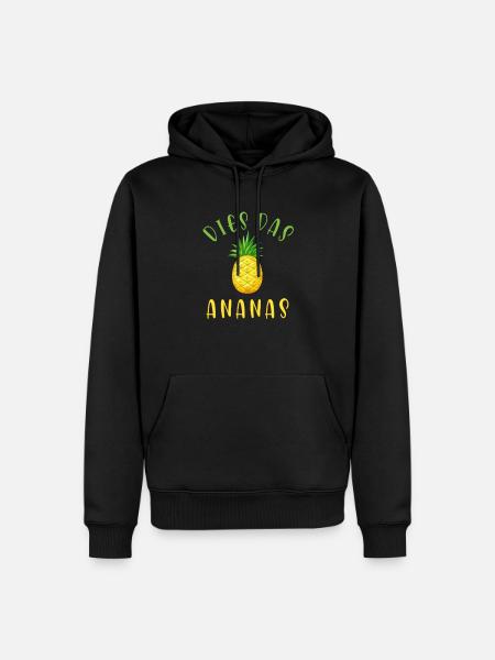 DIES DAS ANANAS - Männer Premium Bio Hoodie - Schwarz