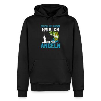 Rente | Rentner | Angeln - Männer Premium Bio Hoodie - Schwarz - Vorne - Nico (187cm)