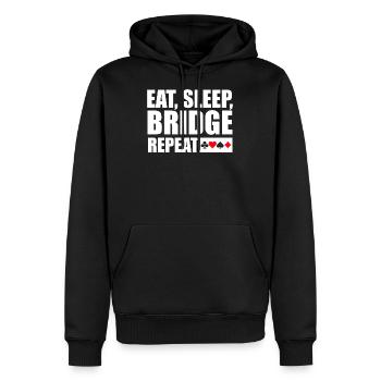 Bridge Eat Sleep Bridge Wiederholen - Männer Premium Bio Hoodie - Schwarz - Vorne - Nico (187cm)