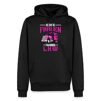 Echte Frauen Fahren LKW - Trucker Babe - Männer Premium Bio Hoodie - Schwarz - Vorne - Nico (187cm)