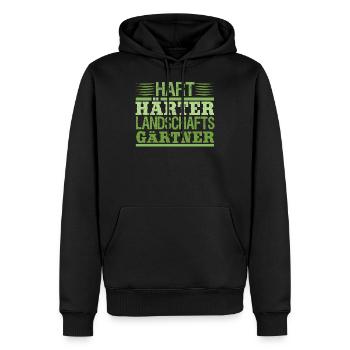Hart Härter Landschaftsgärtner Gartenarbeit Spruch - Männer Premium Bio Hoodie - Schwarz - Vorne - Nico (187cm)
