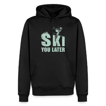 Ski you later Skifahrer Spruch Pistensau Piste - Sweat à capuche Premium bio Homme - noir - Devant - Nico (187cm)