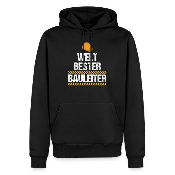 Welt Bester Bauleiter - Männer Premium Bio Hoodie - Schwarz - Vorne - Nico (187cm)