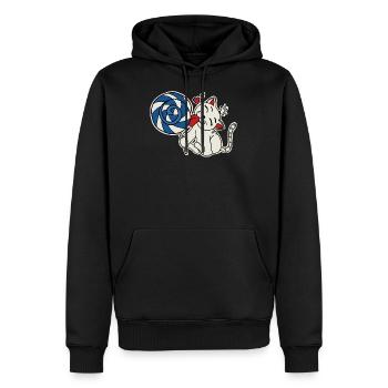 Katze essen Lollipop - Männer Premium Bio Hoodie - Schwarz - Vorne - Nico (187cm)