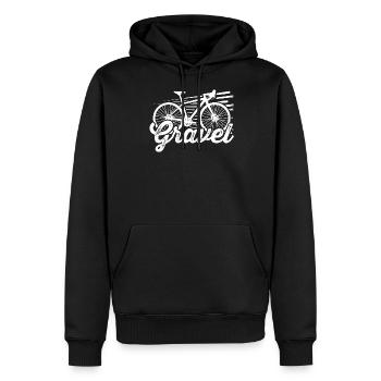 Gravelbike Gravel road bike bike gift retro - Men’s Premium Organic Hoodie - black - Front - Nico (187cm)