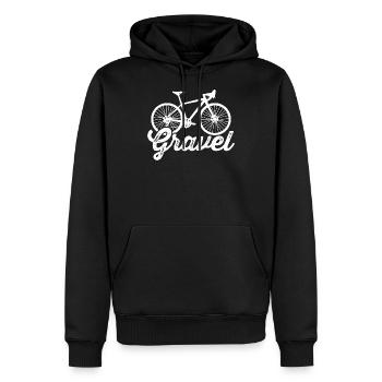 Gravelbike Gravel road bike bike gift retro - Men’s Premium Organic Hoodie - black - Front - Nico (187cm)
