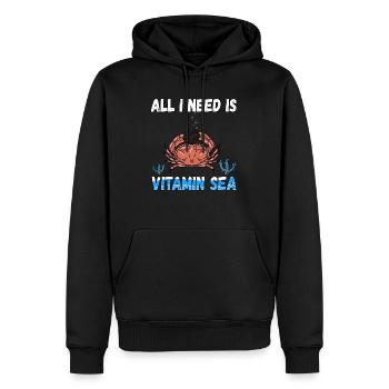 All I Need Is Vitamin Sea - Sweat à capuche Premium bio Homme - noir - Devant - Nico (187cm)