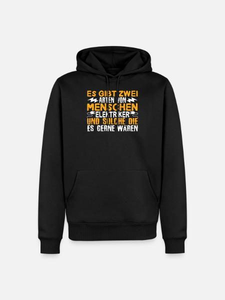 Lustiger Elektriker Spruch Elektrotechnik Geschenk - Männer Premium Bio Hoodie - Schwarz