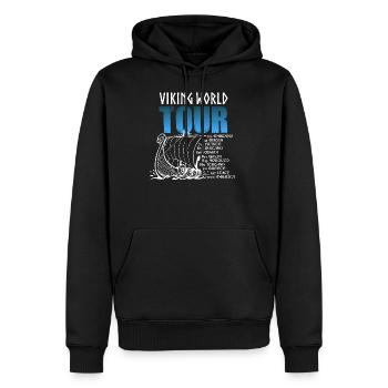 Viking World Tour gift for a real - Men’s Premium Organic Hoodie - black - Front - Nico (187cm)