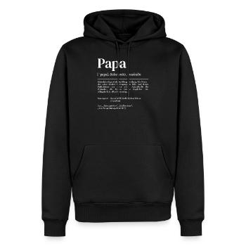 Papa Definition Vatertagsgeschenk Vatertag - Männer Premium Bio Hoodie - Schwarz - Vorne - Nico (187cm)