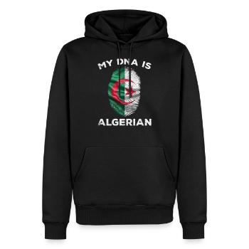 ALGÉRIE Finger Print Flag Mon ADN est la fierté algérienne - Sweat à capuche Premium bio Homme - noir - Devant - Nico (187cm)