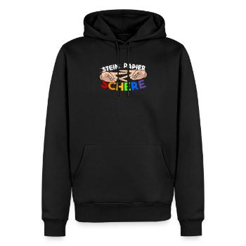 Stein Papier SCHERE LGBT Regenbogen Homosexuell - Männer Premium Bio Hoodie - Schwarz - Vorne - Nico (187cm)